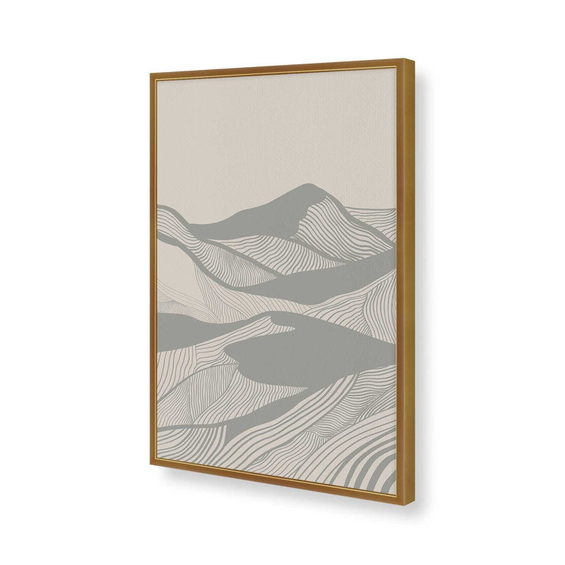 «Vintage Mountains Line Art 04» par Garima Dhawan, reproduction d'art sur toile, H 16 po x l 12 po, Doré
