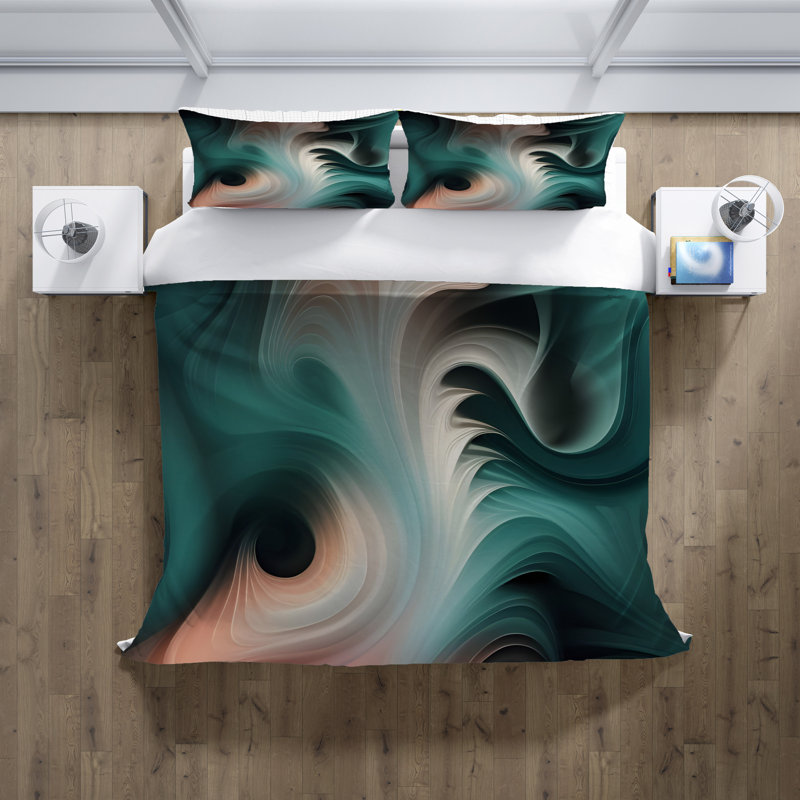 Polyester Abstract Duvet Cover, King Duvet Cover + 2 King Shams