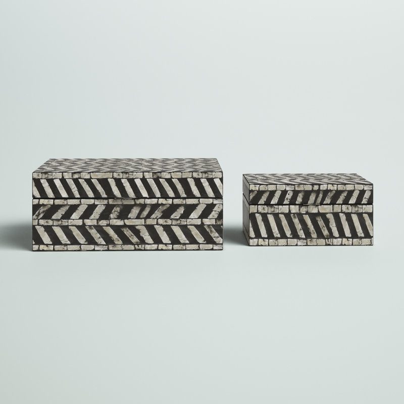 Roden 2 Piece Handmade Wooden Decorative Box Set