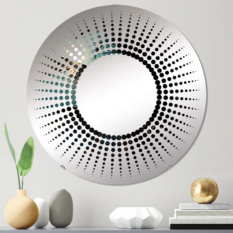 Miroir décoratif Sapphire Solitude Palm Serenity - Starburst | Rond, 23,6 po x 23,6 po