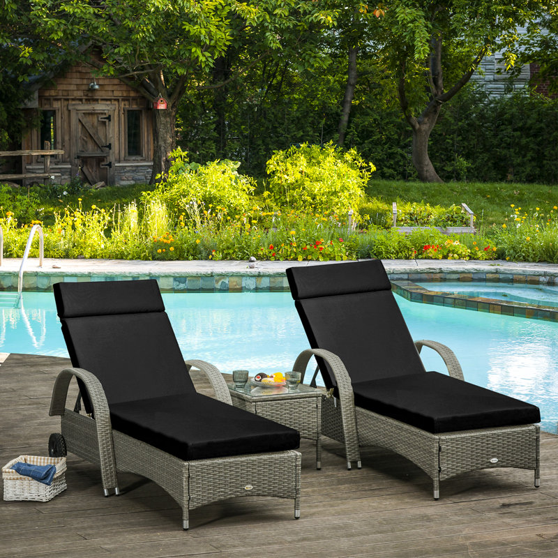 Outdoor Seat Cushion Set, Black