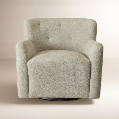 Fae Chenille Upholstered Swivel Armchair