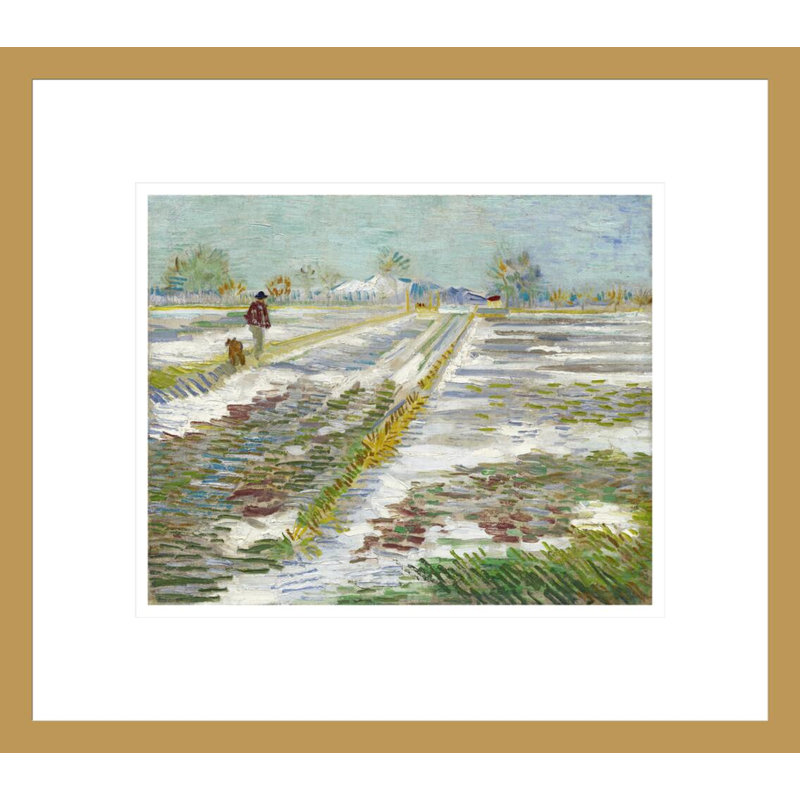 Paysage avec neige (Paysage enneigé) par Vincent van Gogh, impression giclée encadrée, H 13,75 po x l 15,6 po