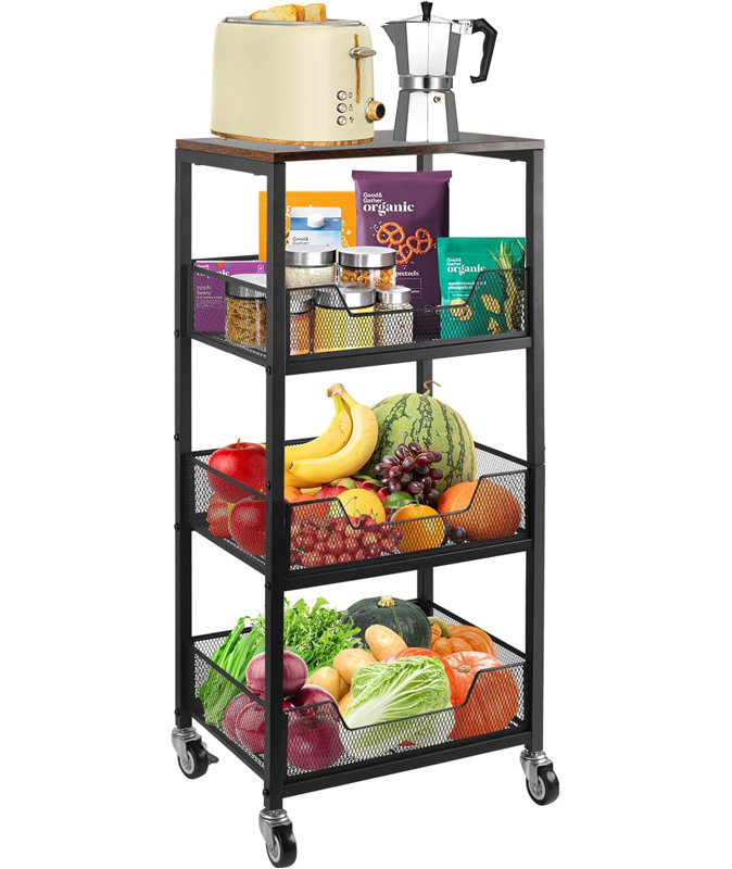 Kitchen 4-Tier Storage Cart on Wheels