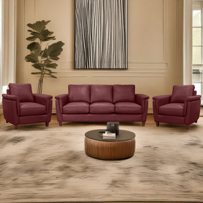 Ensemble de salon en cuir véritable Rambrij