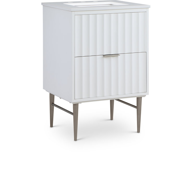 Meuble-lavabo autoportant Miha, Chrome chrome
