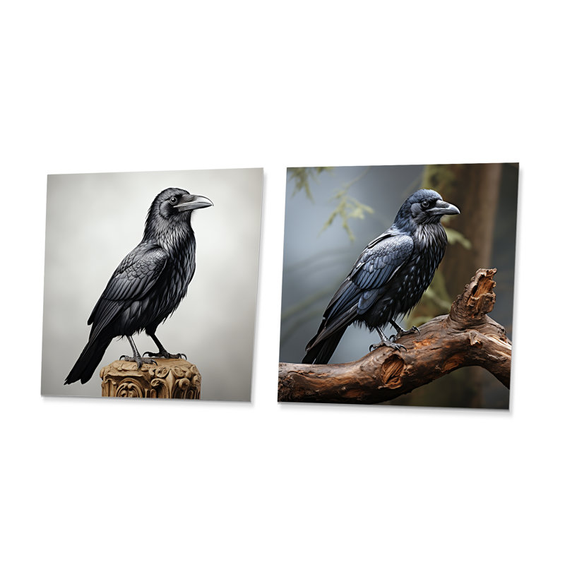 Mysterious Raven Guardian I - Raven, H 36 po x l 72 po