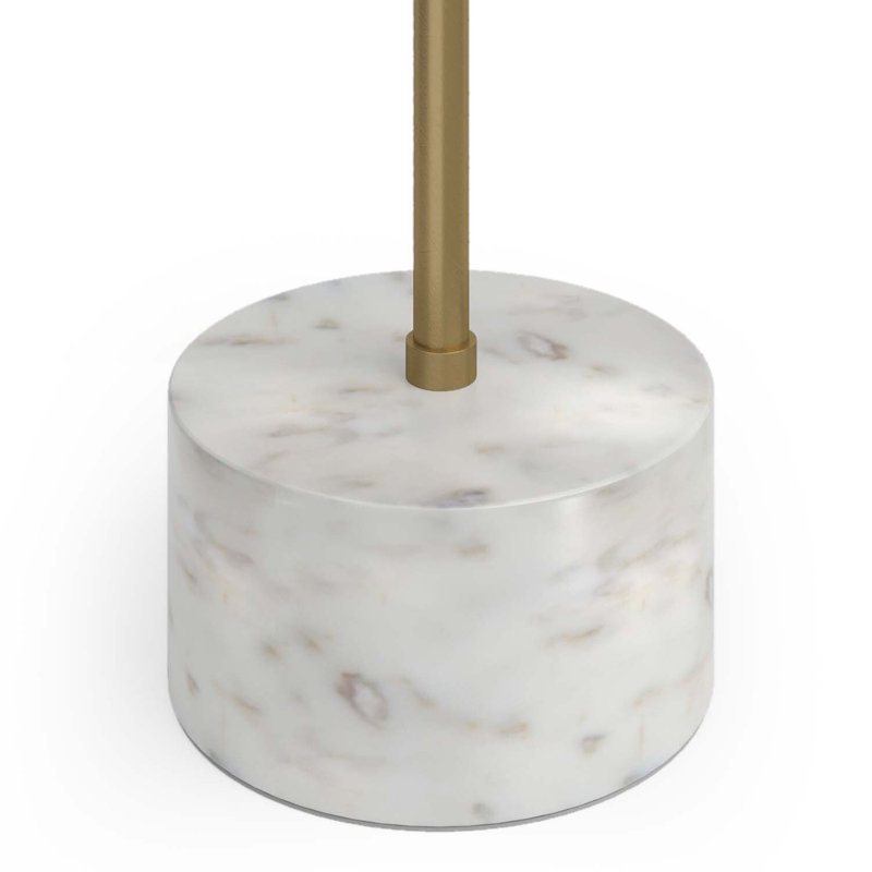 Becker 15'' Natural Acacia and Marble Round Side Table
