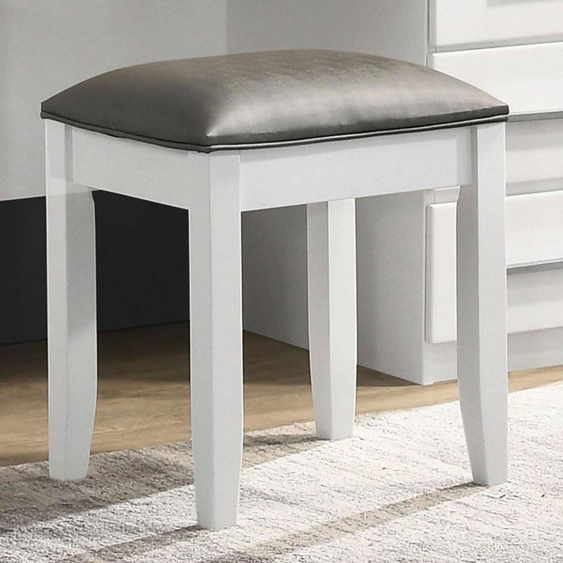 Tabouret de coiffeuse brillant avec assise rembourrée