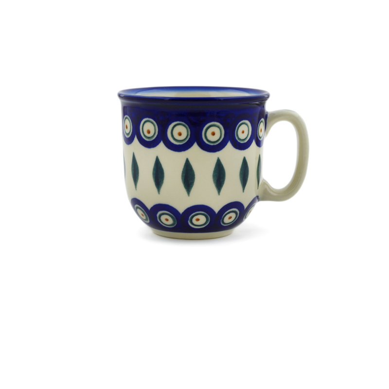 Handmade Stoneware Coffee Mug, Peacock
