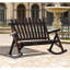 Chaise berçante d'extérieur en bois Adirondack, chaise berçante Adirondack rustique pour deux personnes