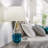 Melun 28" Modern Coastal Blue and Gold Glass Table Lamp with 3-Way Dimmable Lighting and USB Port