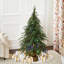 Sapin de Noël artificiel en polyéthylène de 90 cm avec guirlande lumineuse DEL à piles et base en toile de jute