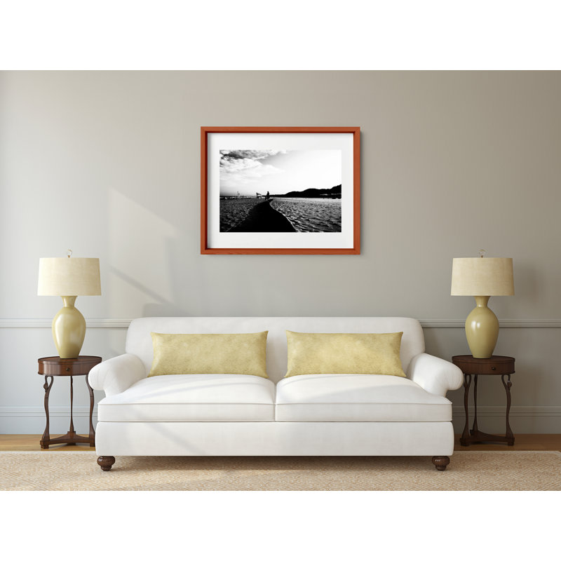 Walk The Line Print by Joseph Regan, 22" H x 26" W x 0.75" D, Cherry