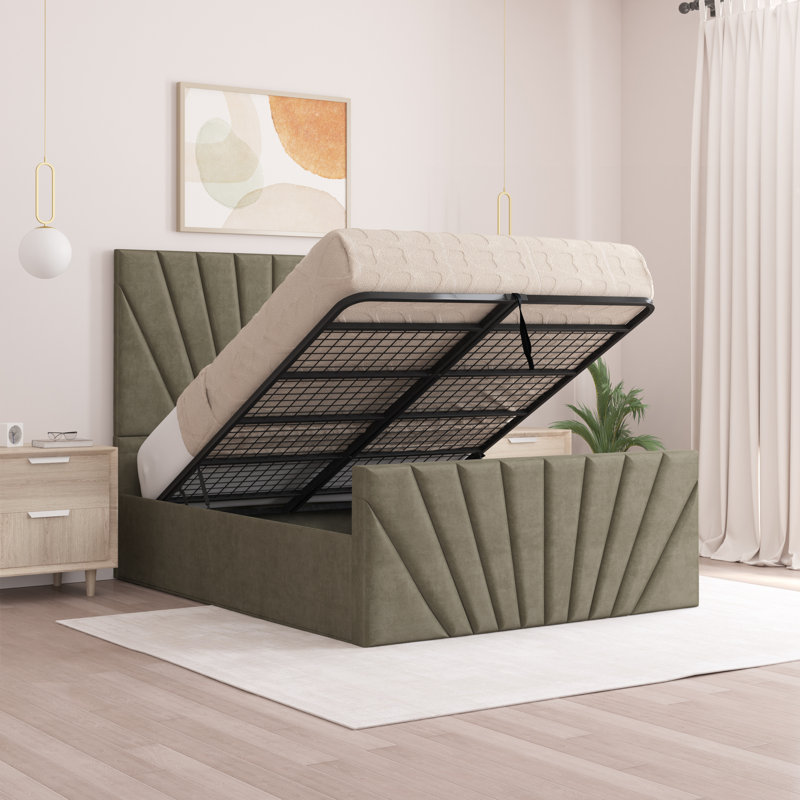Odolo Upholstered Ottoman Storage Bed, Double (4'6), Asphalt