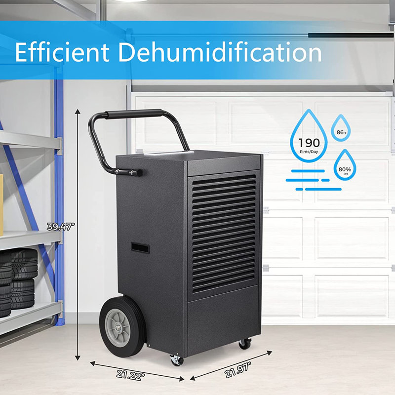 R.W.FLAME 190 Pints Tower Dehumidifier for Rooms up to 10000 Cubic Feet with Remote Included