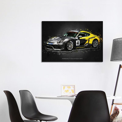 Porsche 718 Cayman GT4 by Gab Fernando - Wrapped Canvas Print