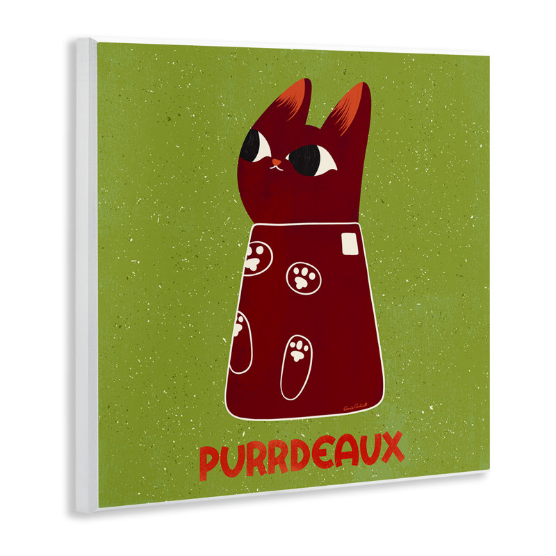 Plaque murale «Purrdeaux Feline Wine» par Carrie Cantwell