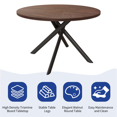 45.3"l Round Modern Kitchen Dining Table With 32.8"h Dining Chair