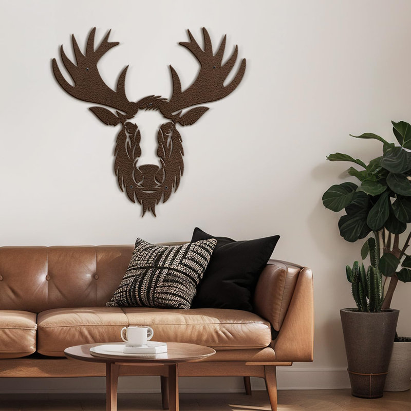 Décoration murale en métal, H 24 po x l 24 po x P 0,05 po, Bronze