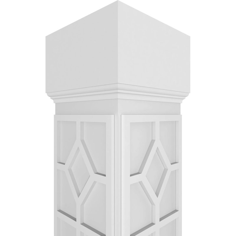 Colonne carrée classique non-conique Craftsman avec mission Capital et base, H 108 po x l 7,6 po x P 7,6 po