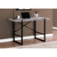 Bureau d'ordinateur taupe pour le travail - 49 po avec des pieds en métal noir et une structure de bureau stable 48 po l Installation de bureau à domicile, finition stratifiée, pieds, look industriel moderne