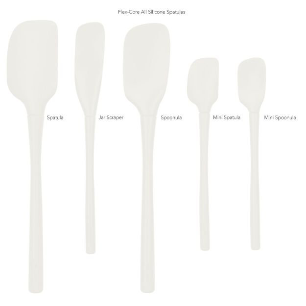 Flex-Core All Silicone Assorted Spatulas - set of 5 White