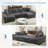 Latitude Run® 114" Pull Out Sleeper Sectional Sofa,U Shaped Sofa, Convertible Oversize 2 in 1 Sleeper Sofa-1950309433