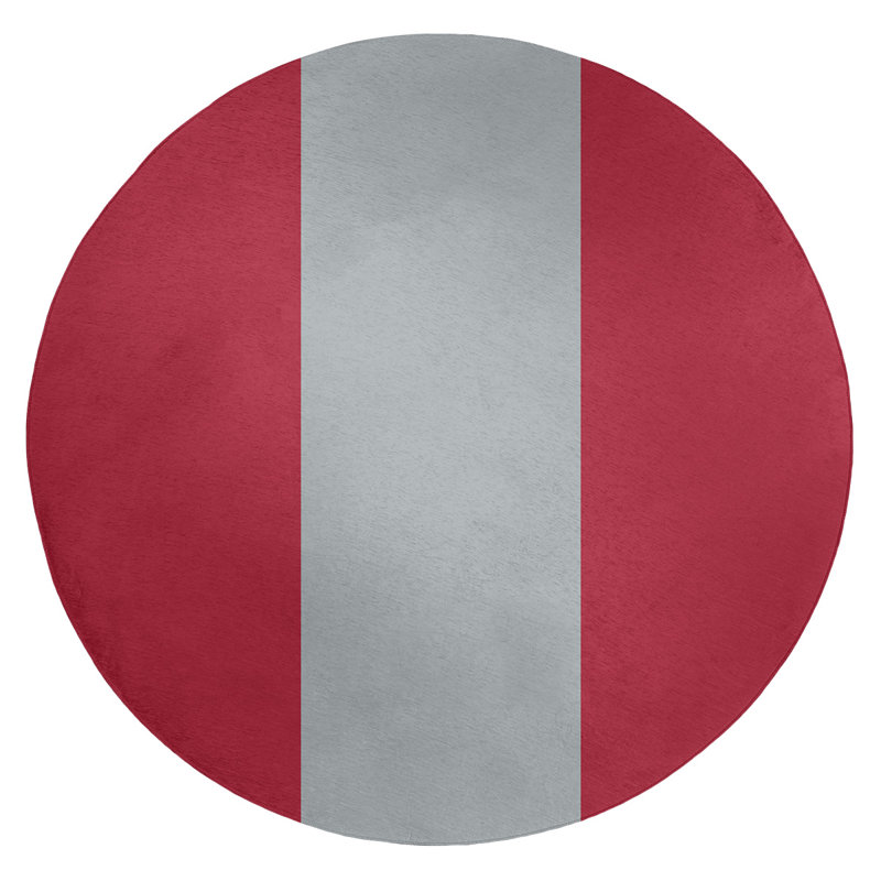 Tapis en polyester à rayures de football atlanta, Rond 5 pi