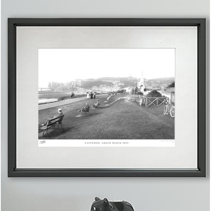 Clevedon, Green Beach 1892 - Single Picture Frame Print, 45cm H X 60cm W x 2cm D