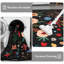 Tapis floral noir 8 x 8 x 8, tapis rétro doux antidérapant lavable à la machine