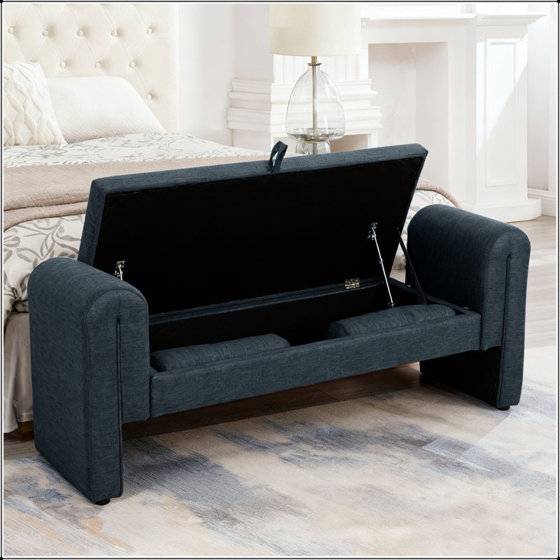 Banc de rangement de 60 pouces, idéal pour les chambres à coucher, les salons, les salles d'activités et les espaces similaires.