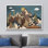 Reproduction sur toile de l'Ouest Western Wood