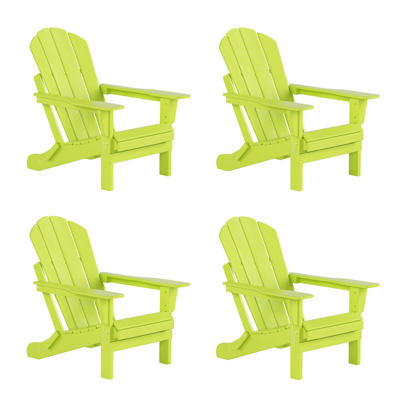 Chaise Adirondack pliante en PEHD Shawnna, Limette
