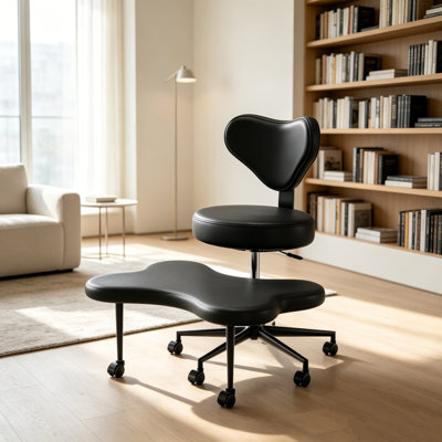 Ergonomic Cross-legged Swivel Chair, Adhd Chair Adjustable Height Meditation Chair With Back Support, Office/Chair