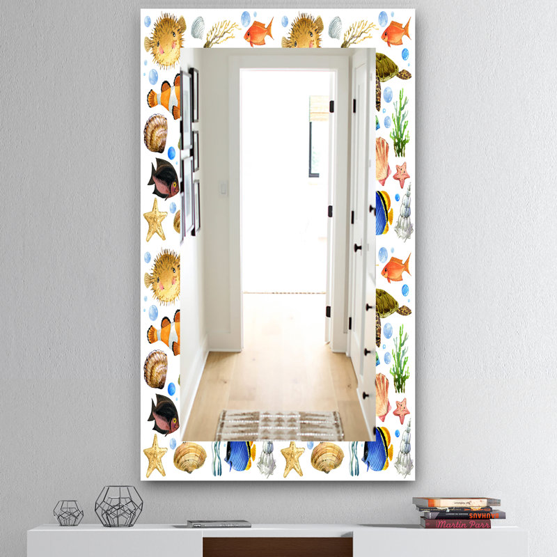 Costal Creatures 12 - Traditional Mirror - Miroir mural imprimé, H 39,4 po x l 29,5 po