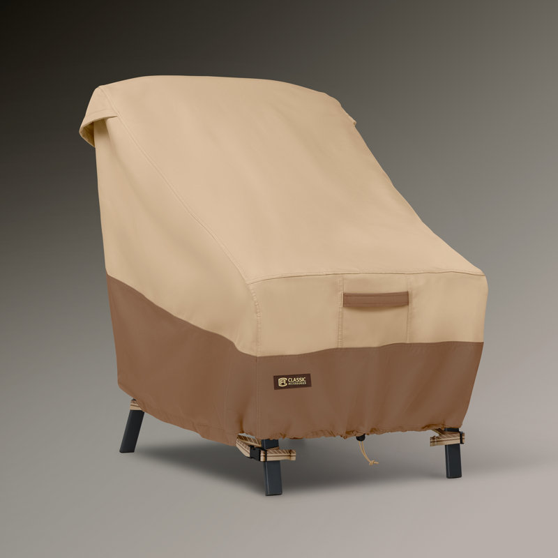 Veranda Outdoor Patio Chair Cover, Natural, 35" H x 26" W x 33" D