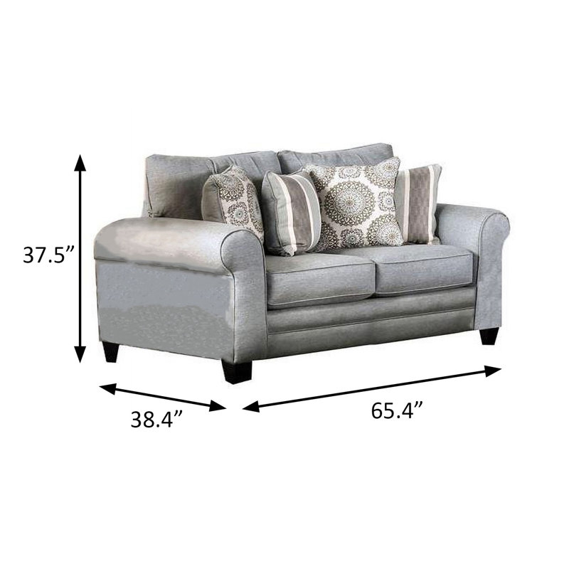 Causeuse transitionnelle l 65,4 po, bleu gris