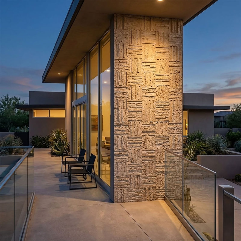 Noce Splitface Prague Travertine Mosaic, Brown