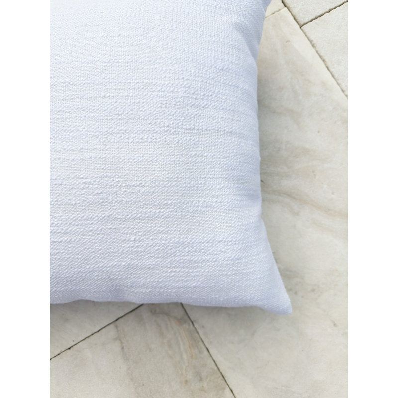 Indoor/Outdoor Pillow Cover & Insert, White, 16"H x 16"W