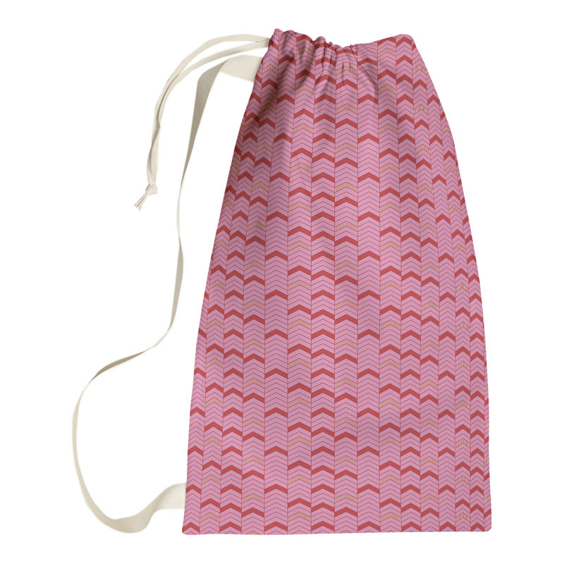 Fabric Laundry Bag with Handles, Medium (36" H x 28" W x 1" D), Pink