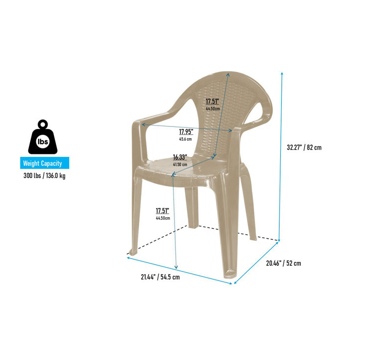 Fauteuil en rotin taupe - 4 pièces