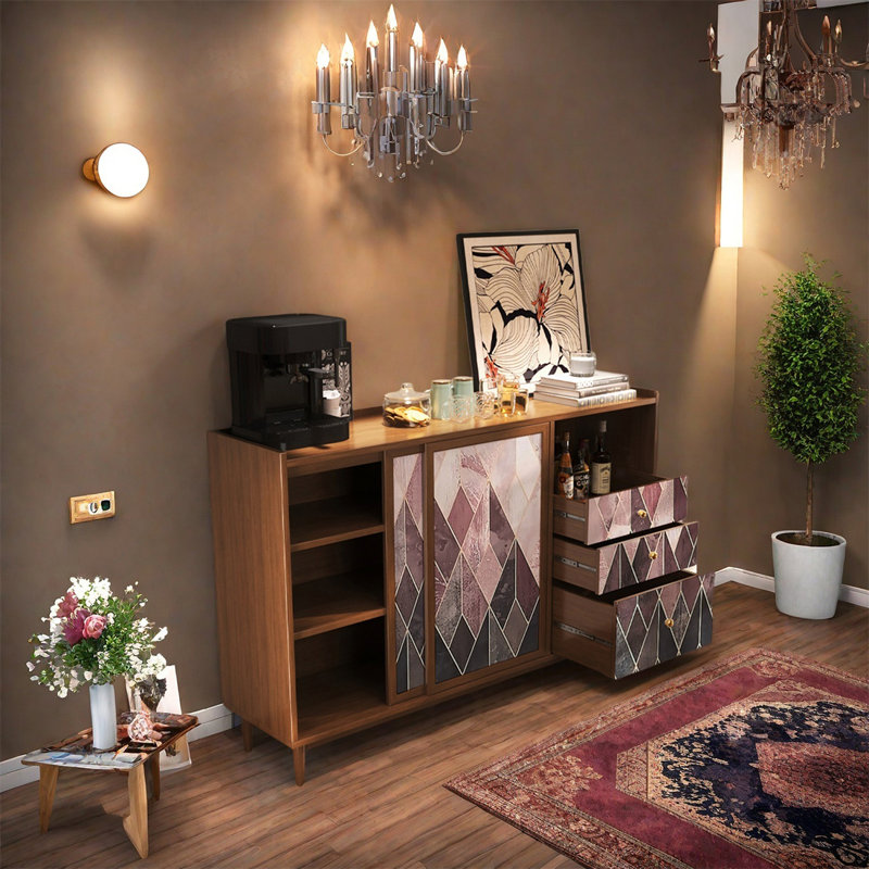 Solid Wood 3 -Drawer Accent Cabinet