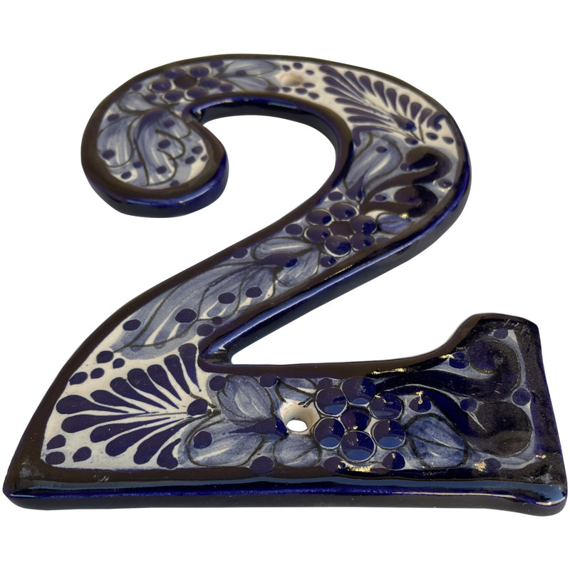 Mexican Majolica Rancho Tile Address House Number Two