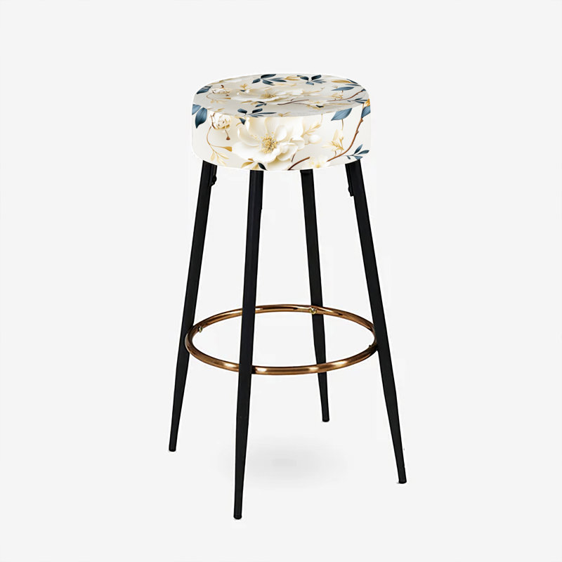 Ensemble de 2 tabourets de bar White Elegance Minimalist Floral