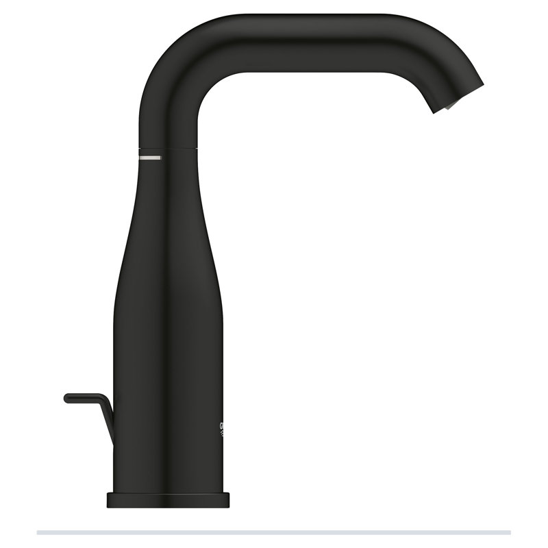 GROHE Essence Single Hole Bathroom Faucet with Single Handle, Size Medium, Matte Black