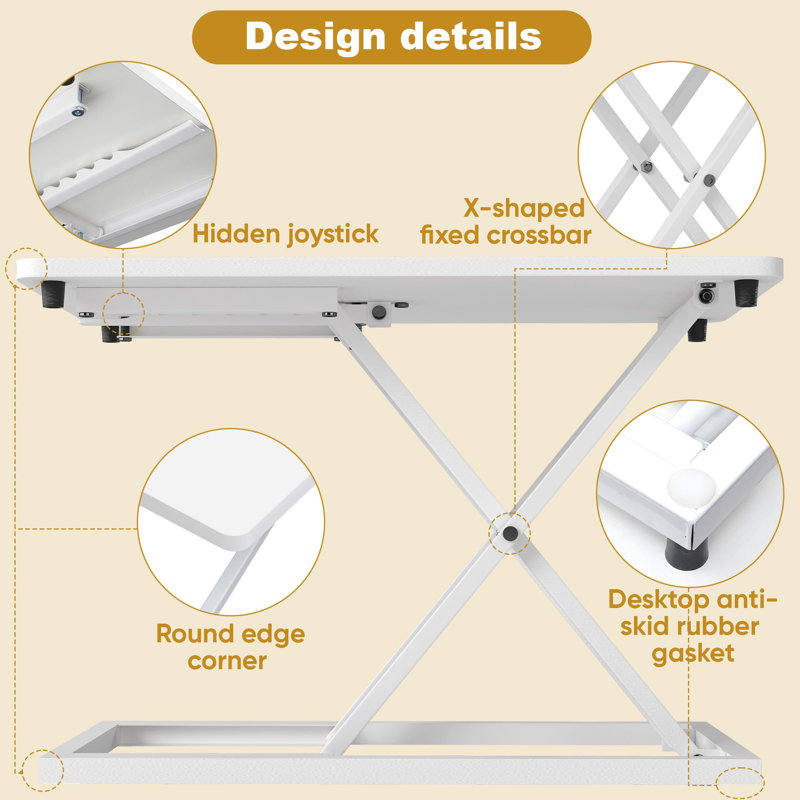 Adjustable Metal Base Standing Desk Converter