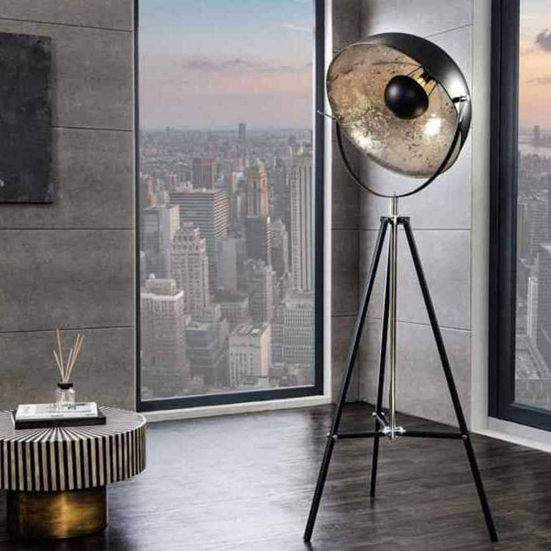 Fiedler 168cm Tripod Floor Lamp, Black/Silver