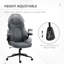 Chaise de bureau à haut dossier Vinsetto avec accoudoirs rabattables-1712268770