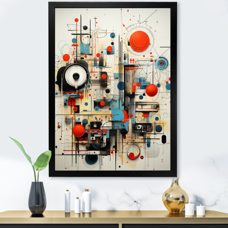 «Zaxon Dadaism Absurd Connections», œuvre d'art - reproduction, Cadre simple noir, H 44 po x l 34 po x P 1,5 po